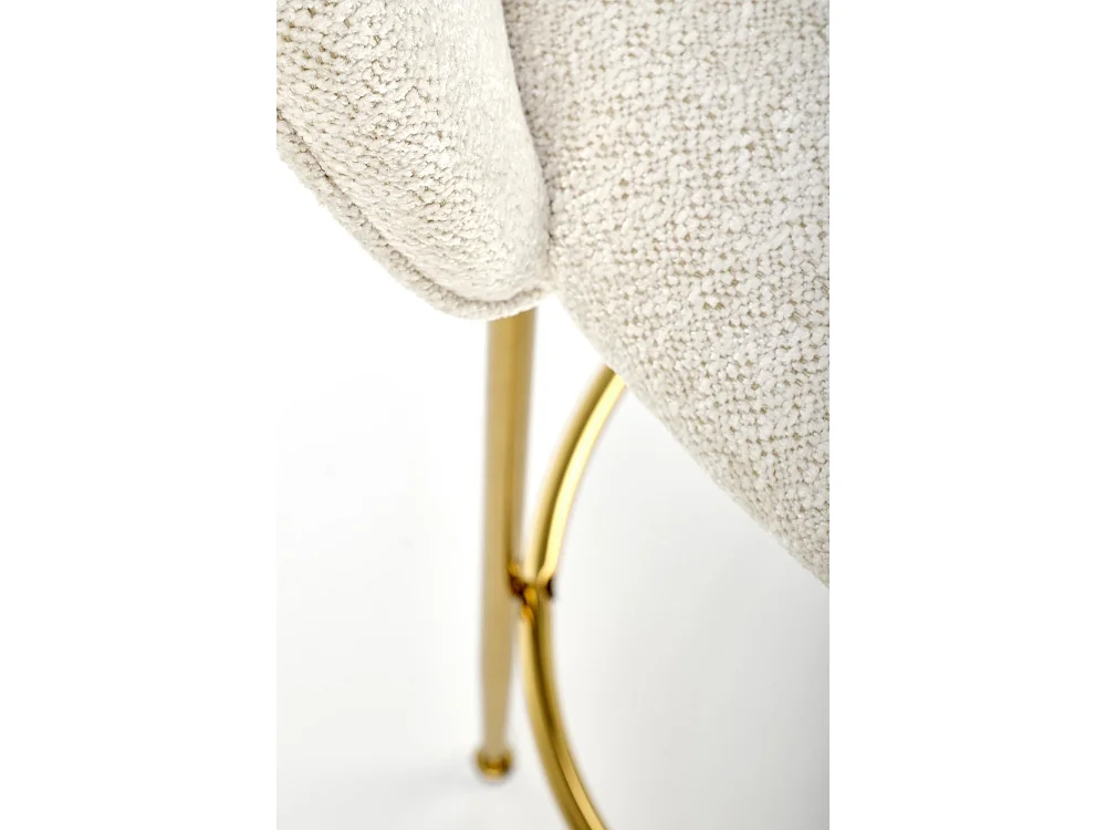 Tabouret de bar/revêtement en tissu/métal précieux/or&beige