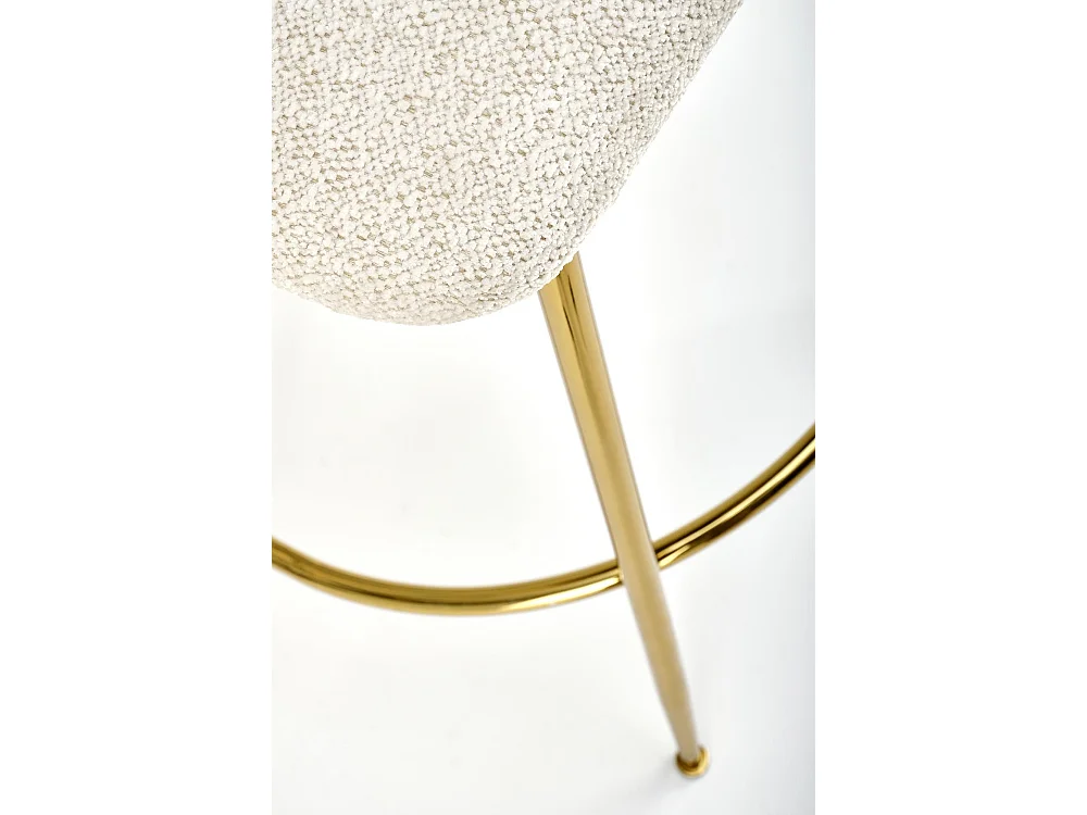 Tabouret de bar/revêtement en tissu/métal précieux/or&beige