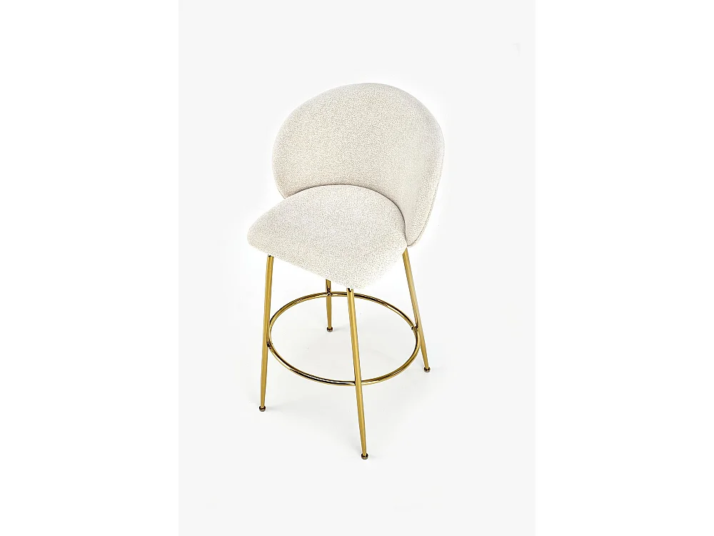Tabouret de bar/revêtement en tissu/métal précieux/or&beige