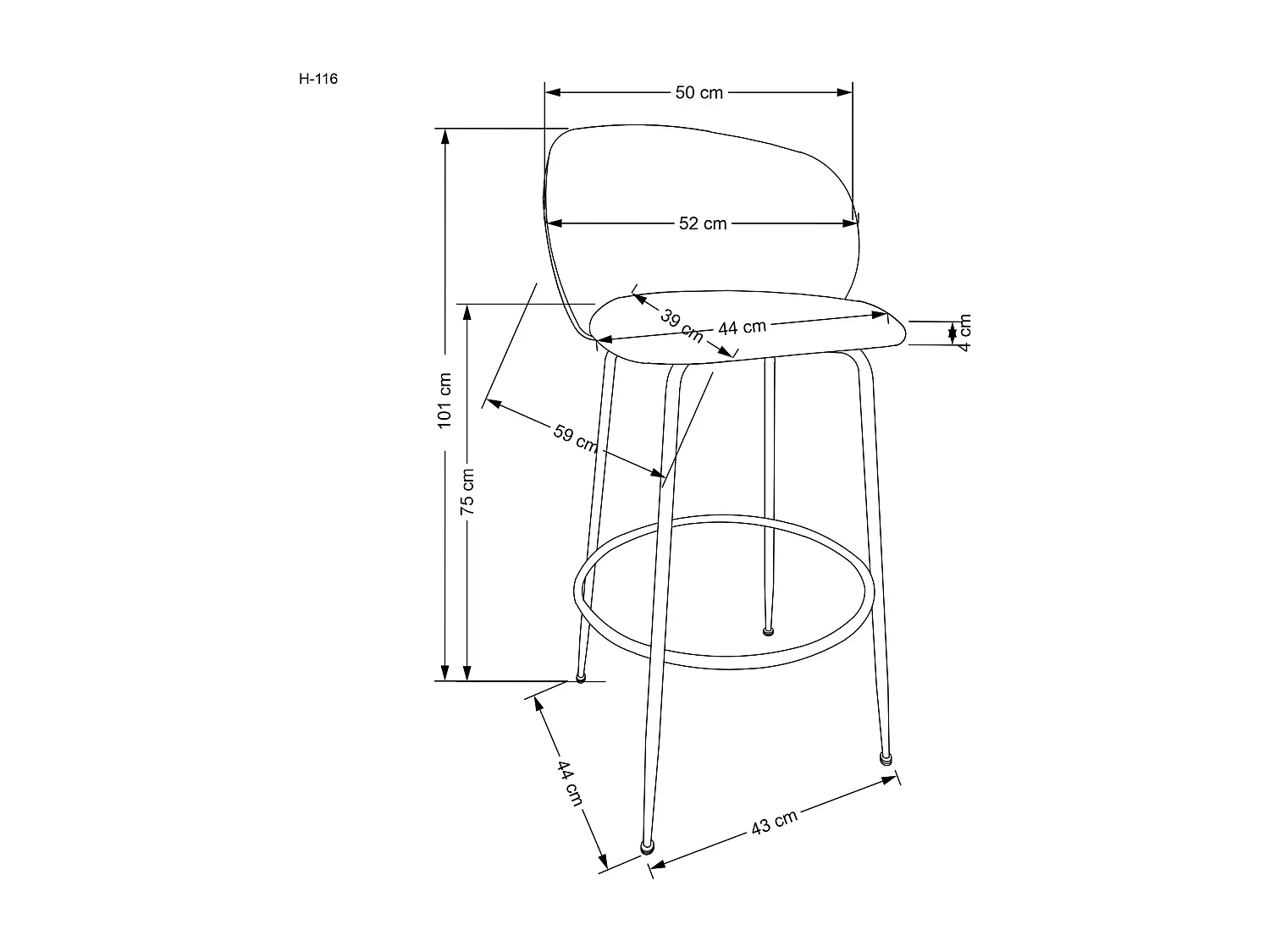 Tabouret de bar/revêtement en tissu/métal précieux/or&beige