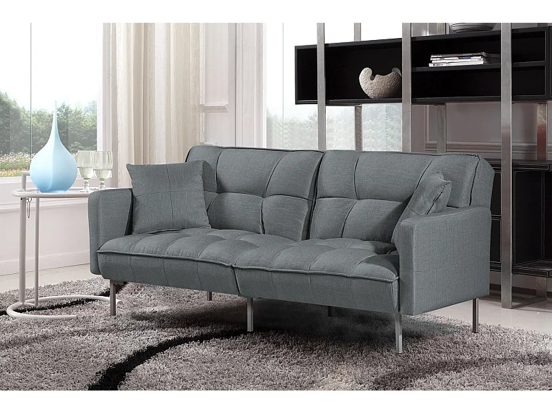 Divano Roberto/Funzione Letto/Rivestimento in Tessuto/Grigio