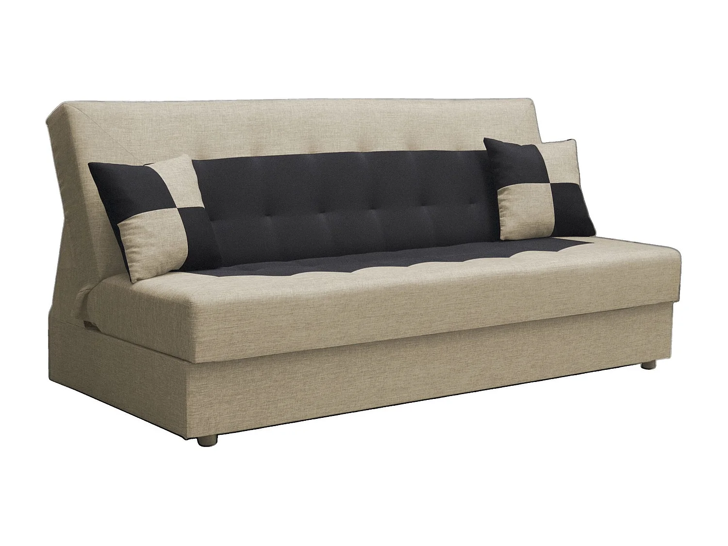 BEDANTE CANAPÉ POLO avec fonction lit SAWANA 00+14 Beige/Noir