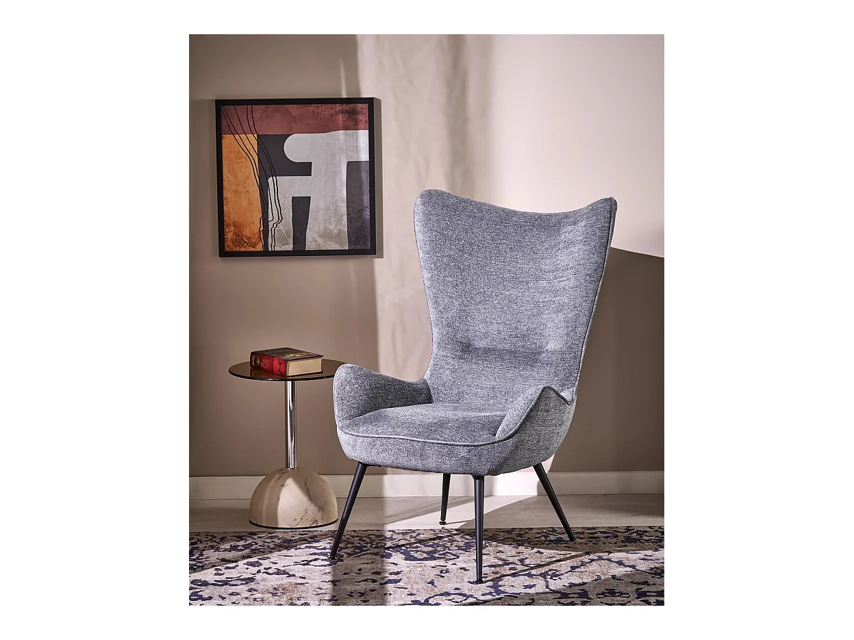 Poltrona Yukon/rivestimento in tessuto metallo/grigio