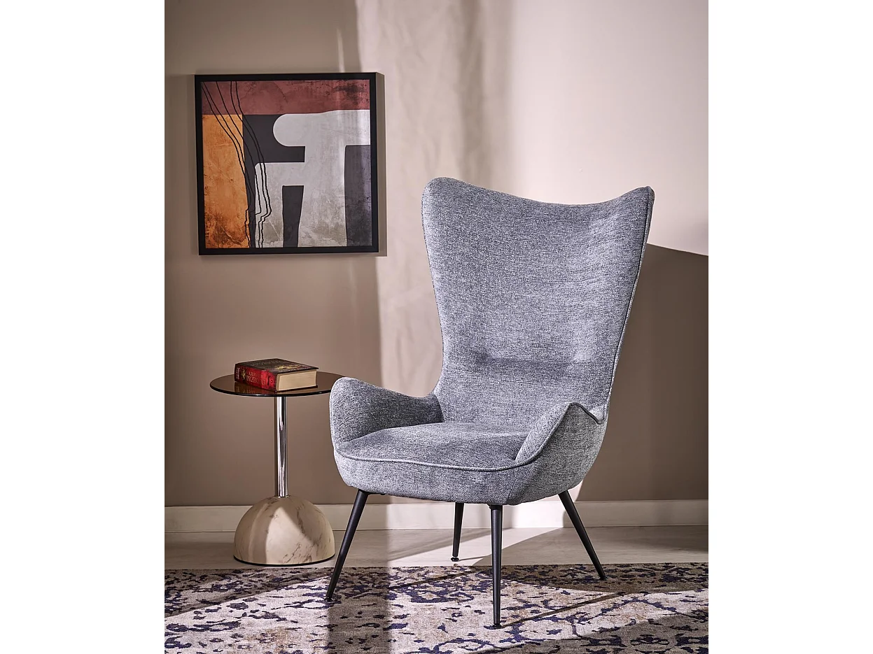 Poltrona Yukon/rivestimento in tessuto metallo/grigio
