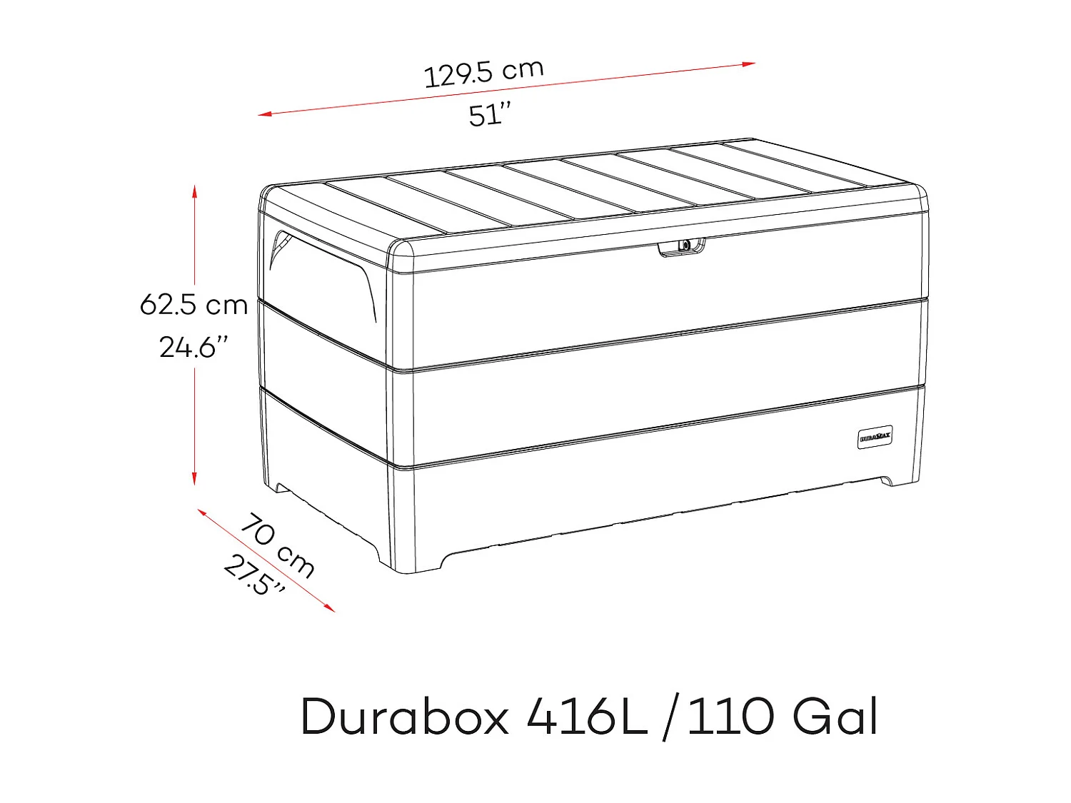 Durabox Aufbewahrungsbox Kissenbox 416 L