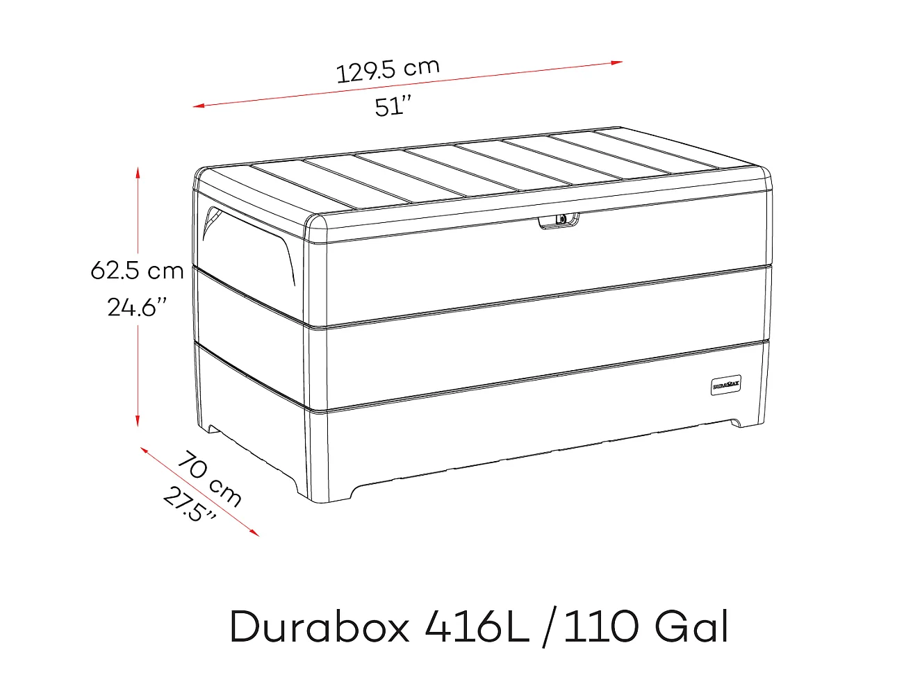 Durabox Aufbewahrungsbox Kissenbox 416 L