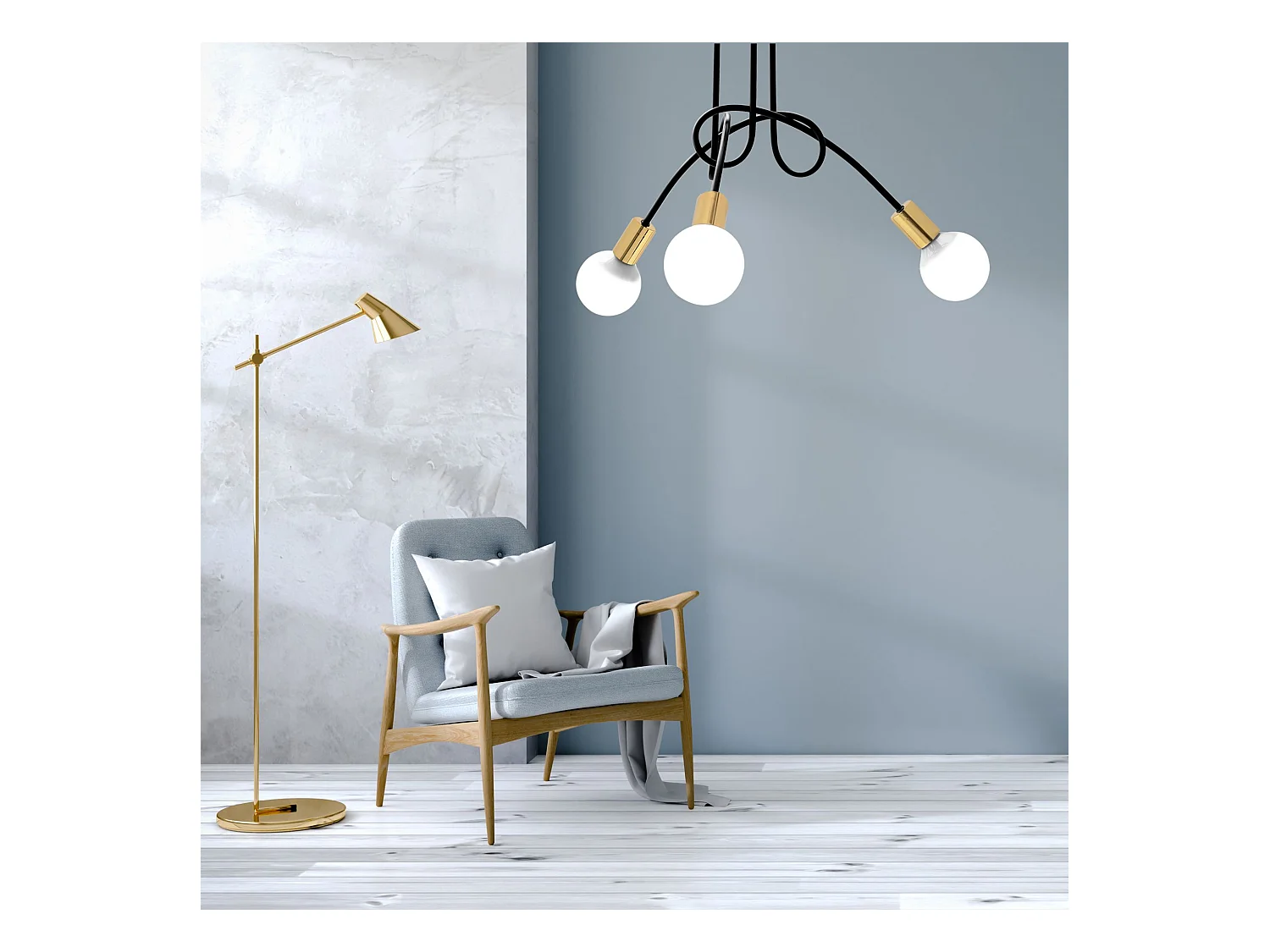 Candeeiro Suspenso Toolight APP517-3C PARADISE Black