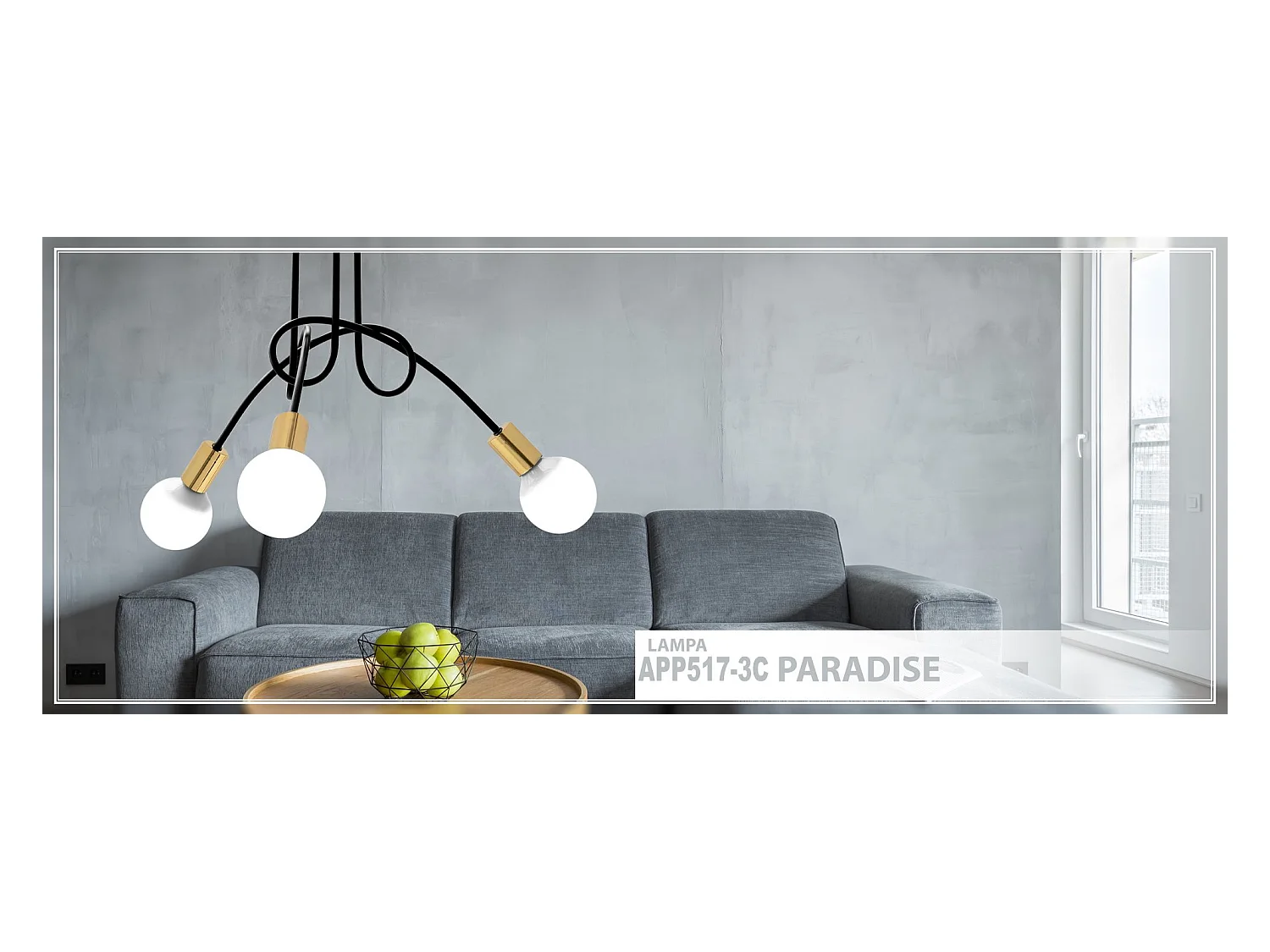 Candeeiro Suspenso Toolight APP517-3C PARADISE Black