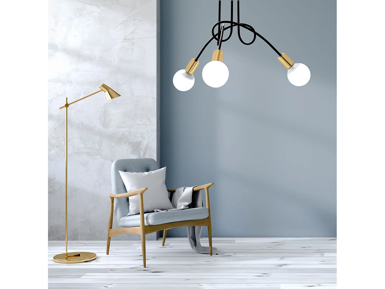 Candeeiro Suspenso Toolight APP517-3C PARADISE Black