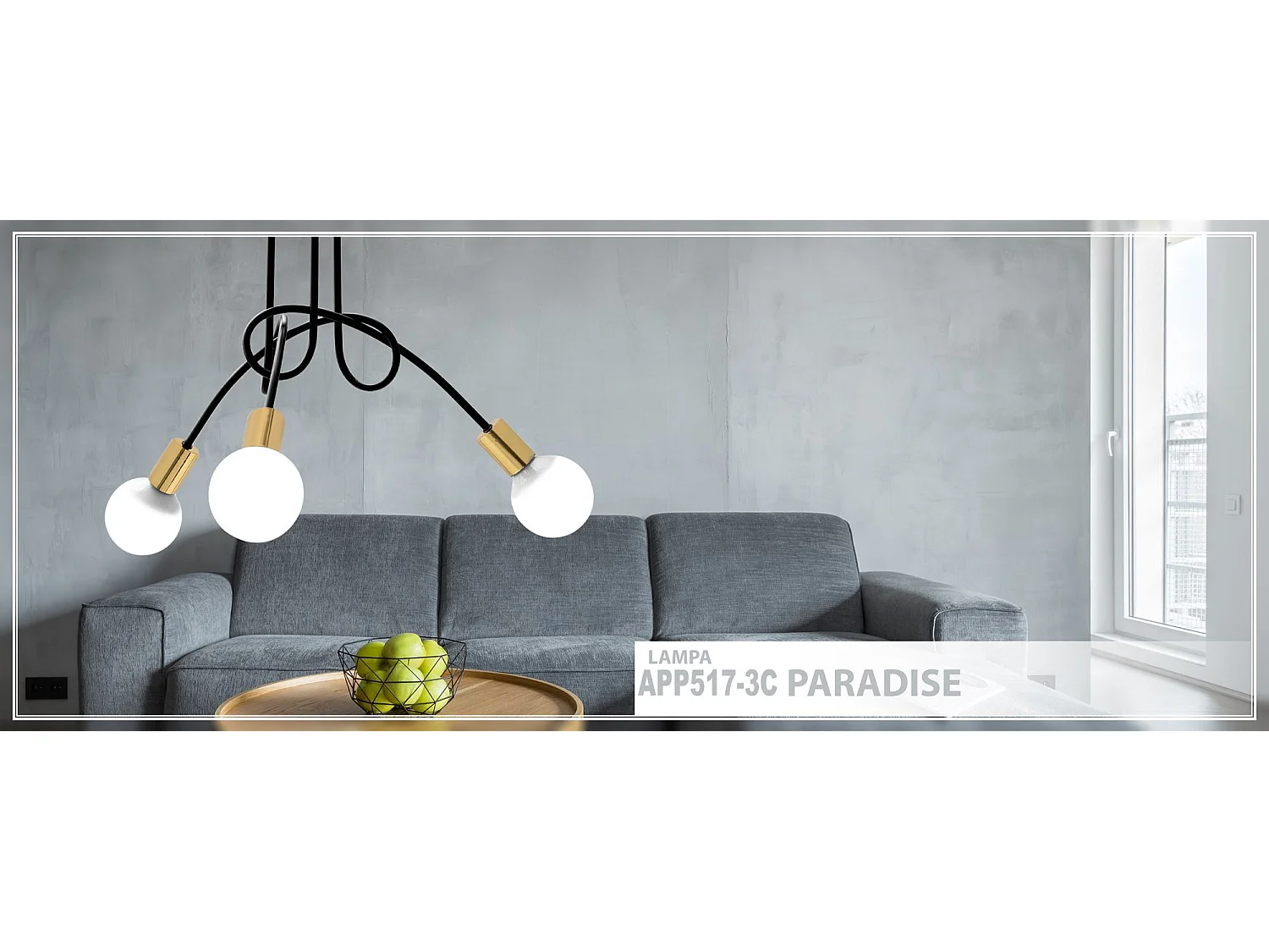 Candeeiro Suspenso Toolight APP517-3C PARADISE Black
