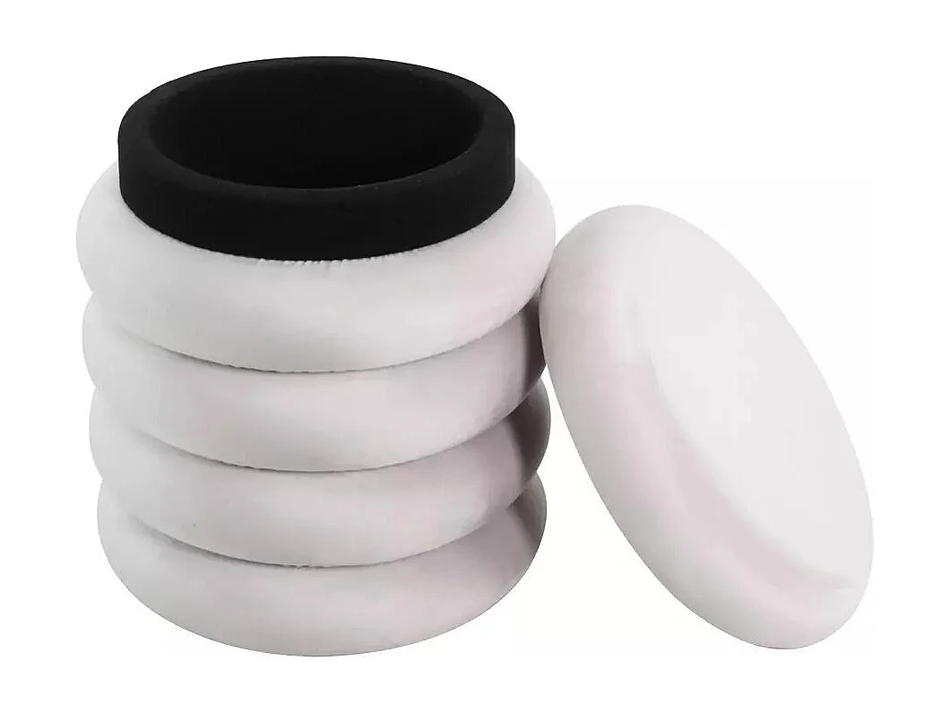 Sitzhocker Calvi/Samtstoffbezug/Stauraum/Beige