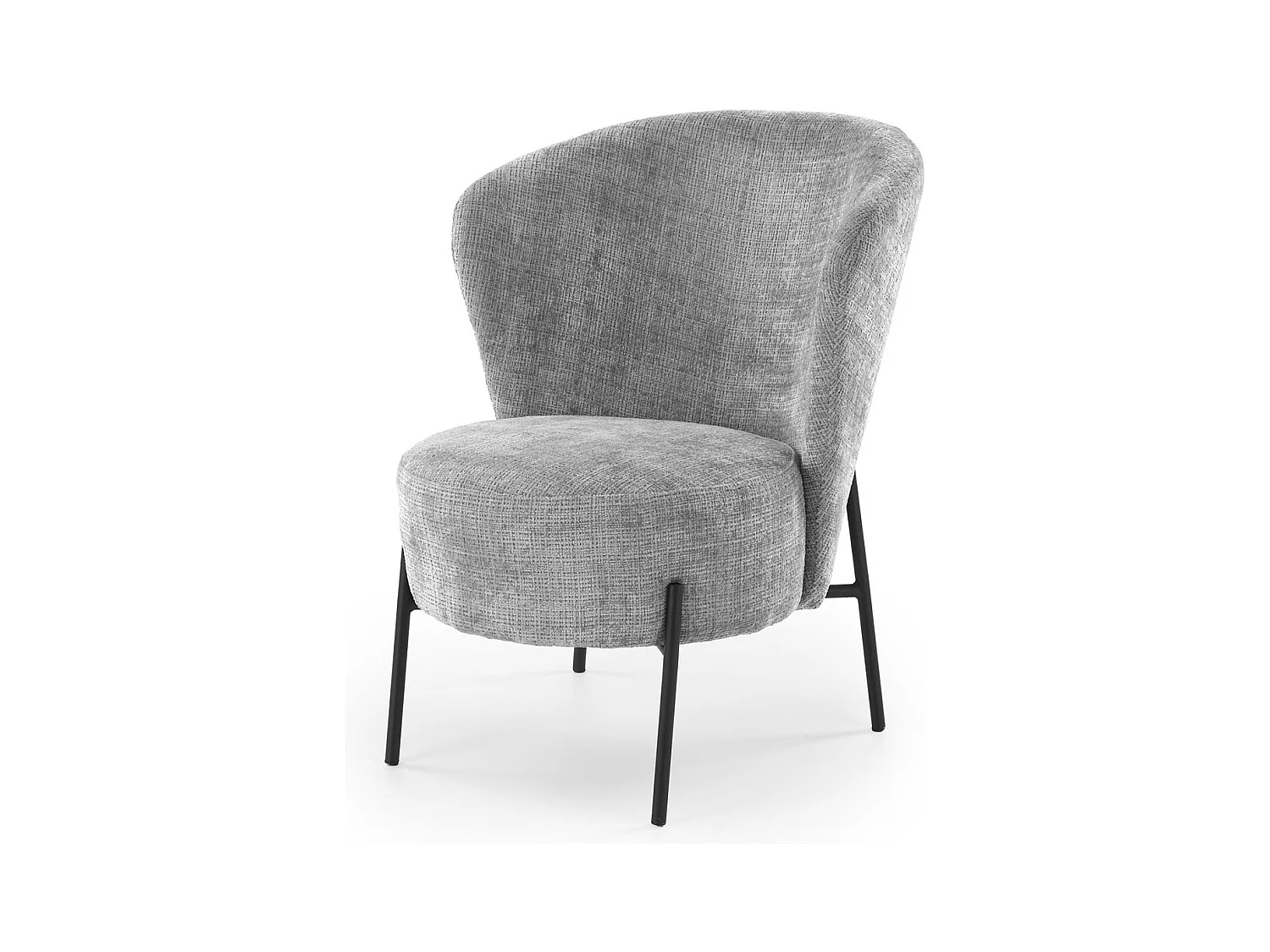 Poltrona Cezar/rivestimento in tessuto e metallo/grigio