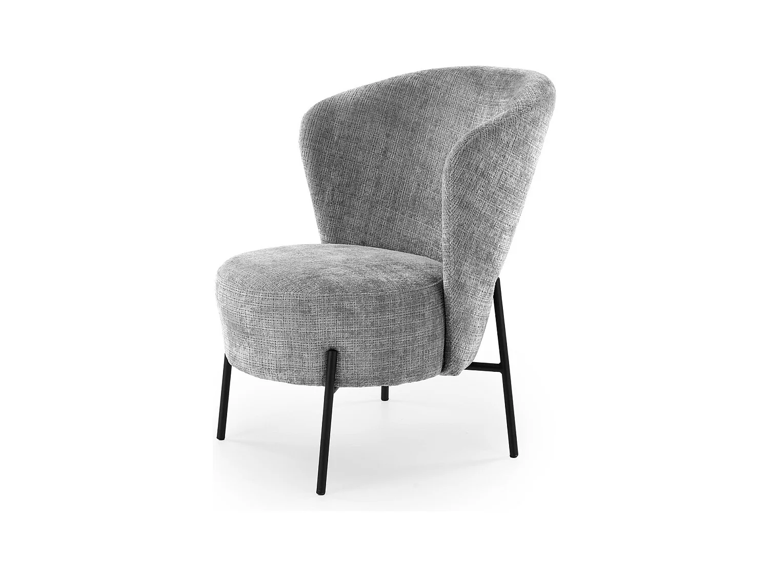 Poltrona Cezar/rivestimento in tessuto e metallo/grigio