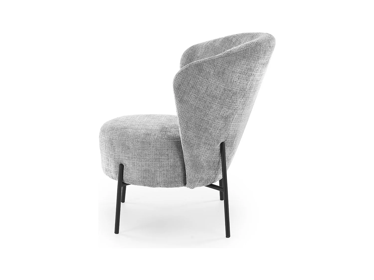 Poltrona Cezar/rivestimento in tessuto e metallo/grigio