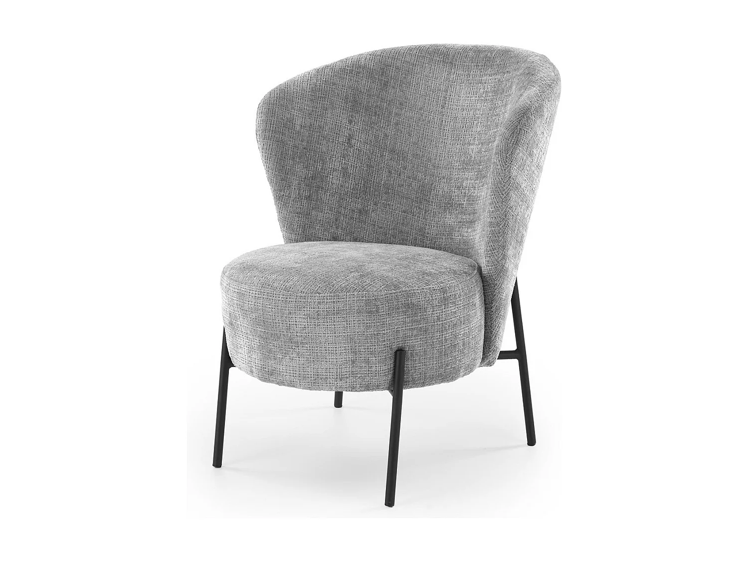 Poltrona Cezar/rivestimento in tessuto e metallo/grigio