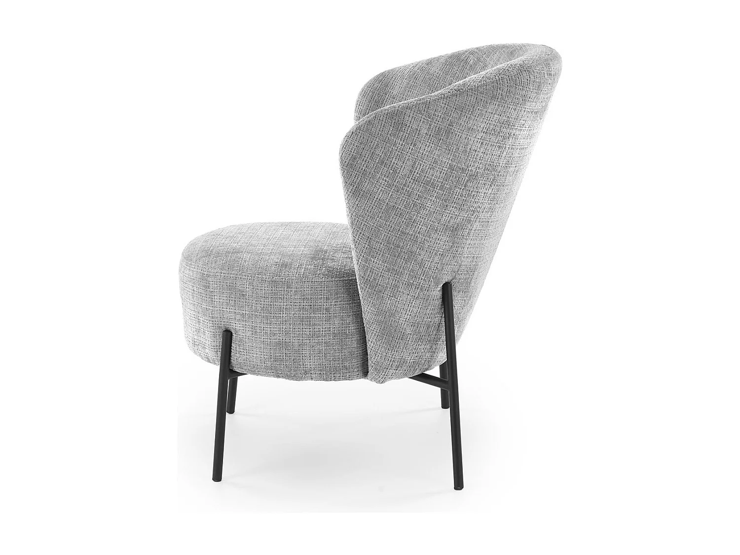 Poltrona Cezar/rivestimento in tessuto e metallo/grigio