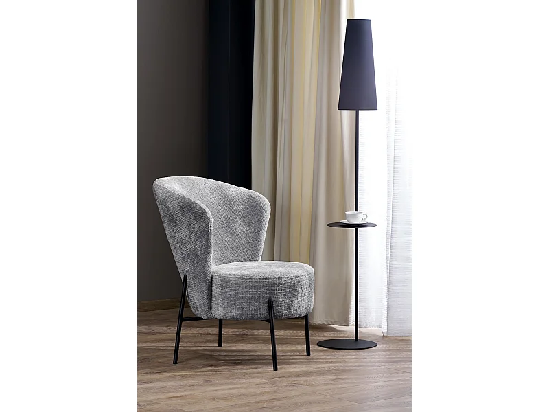 Sessel Cezar/Stoffbezug&Metall/ Grau