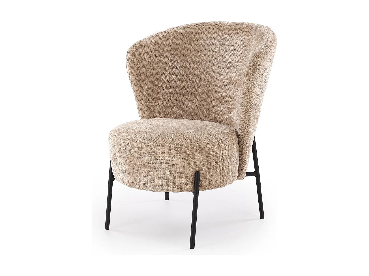 Poltrona Cezar/rivestimento in tessuto e metallo/Beige