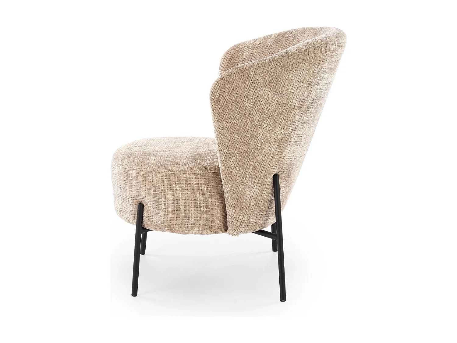 Poltrona Cezar/rivestimento in tessuto e metallo/Beige