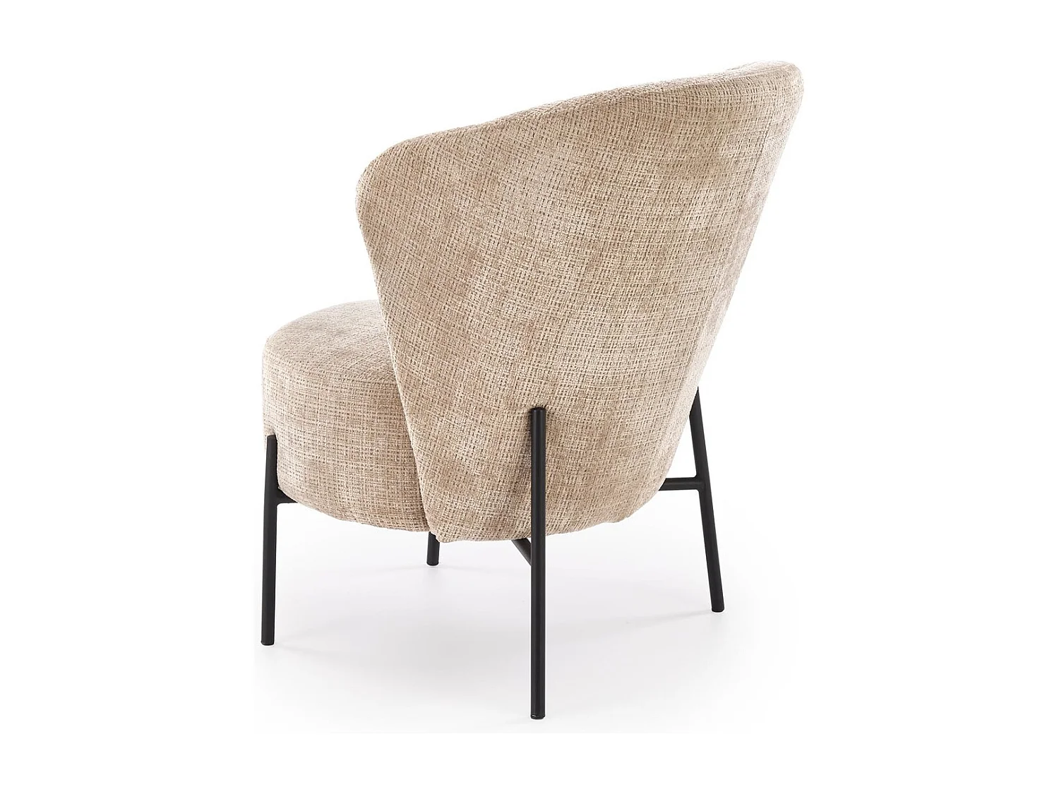 Poltrona Cezar/rivestimento in tessuto e metallo/Beige