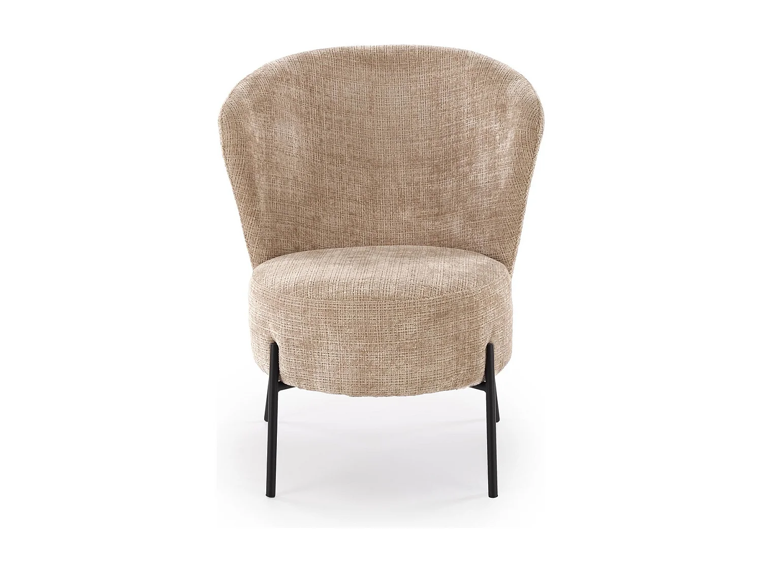 Poltrona Cezar/rivestimento in tessuto e metallo/Beige