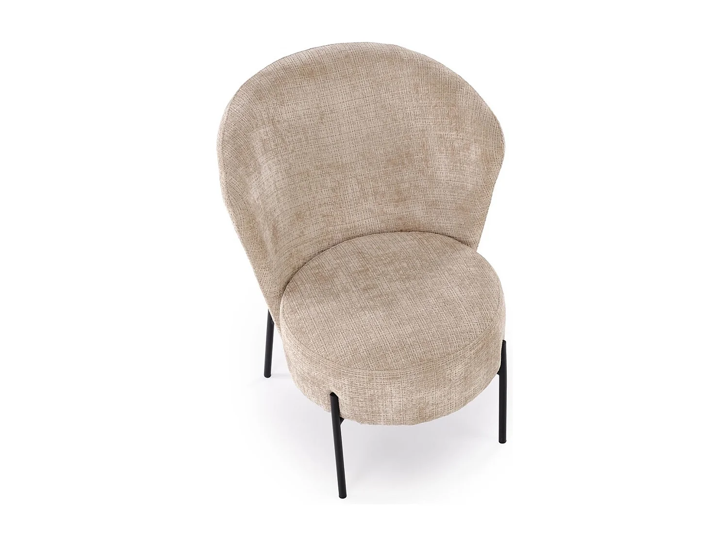 Poltrona Cezar/rivestimento in tessuto e metallo/Beige