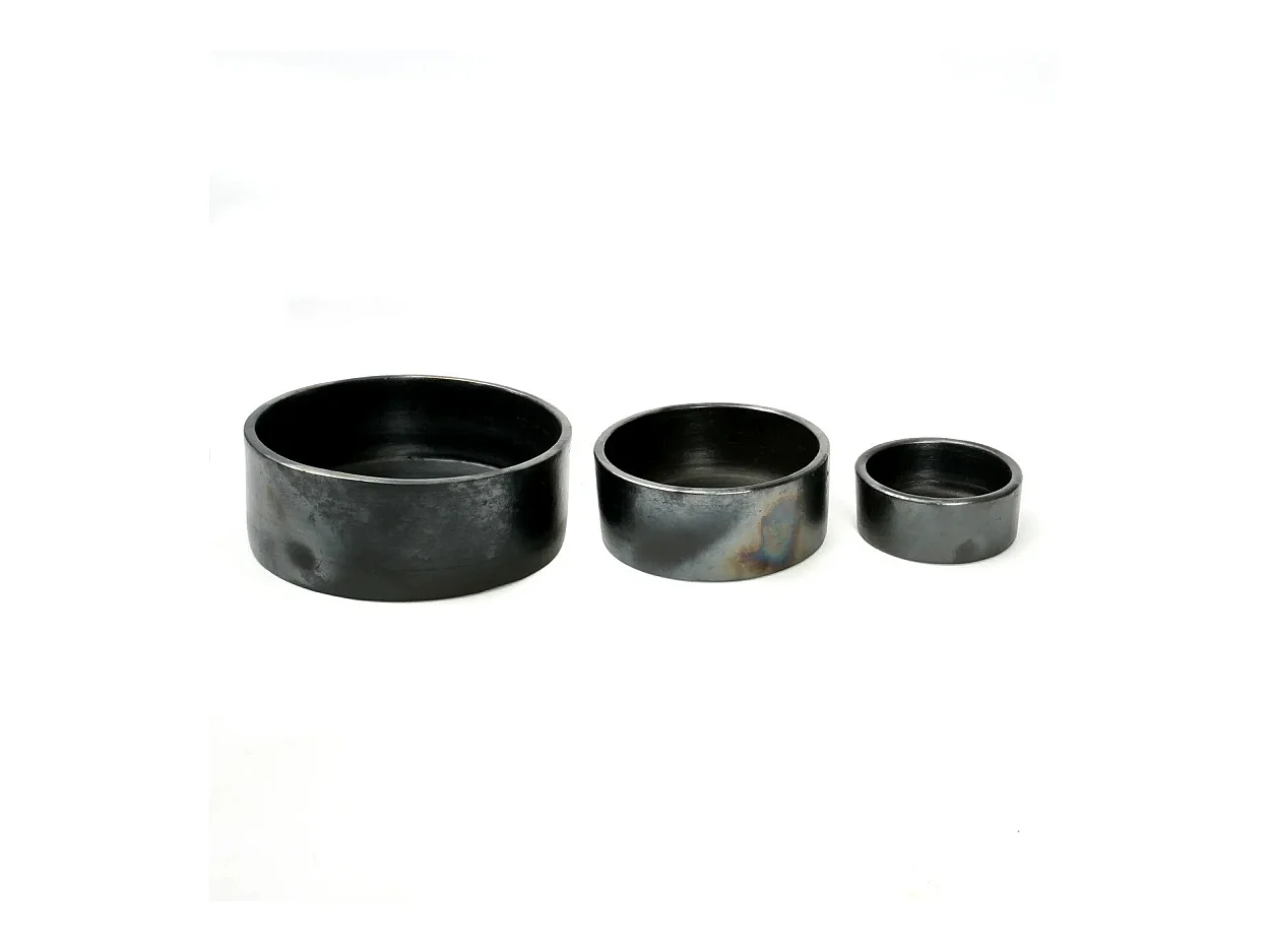 Le Bol Cylindrique Brûlé - Noir - Lot De 3