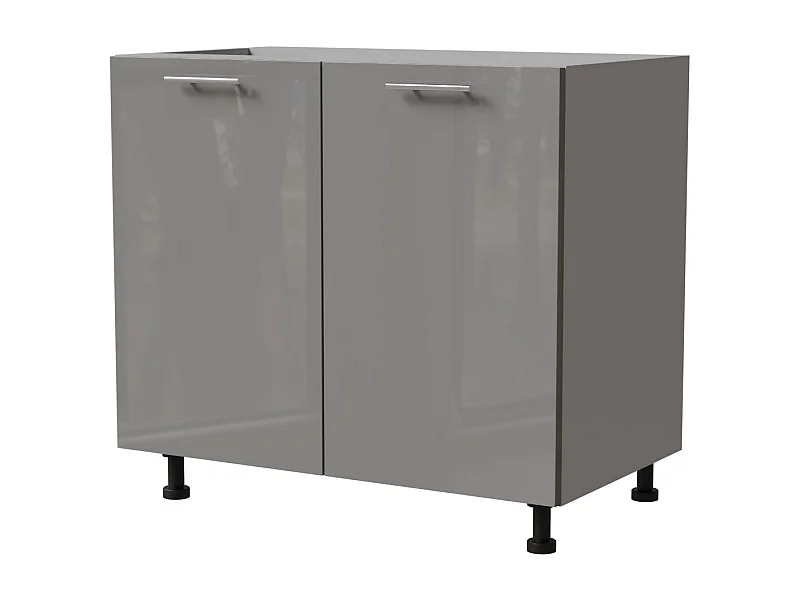 KÜCHENUNTERSCHRANK Essen D11/90 Grau Hochglanz / Grau Matt 90 / 50 / 82cm