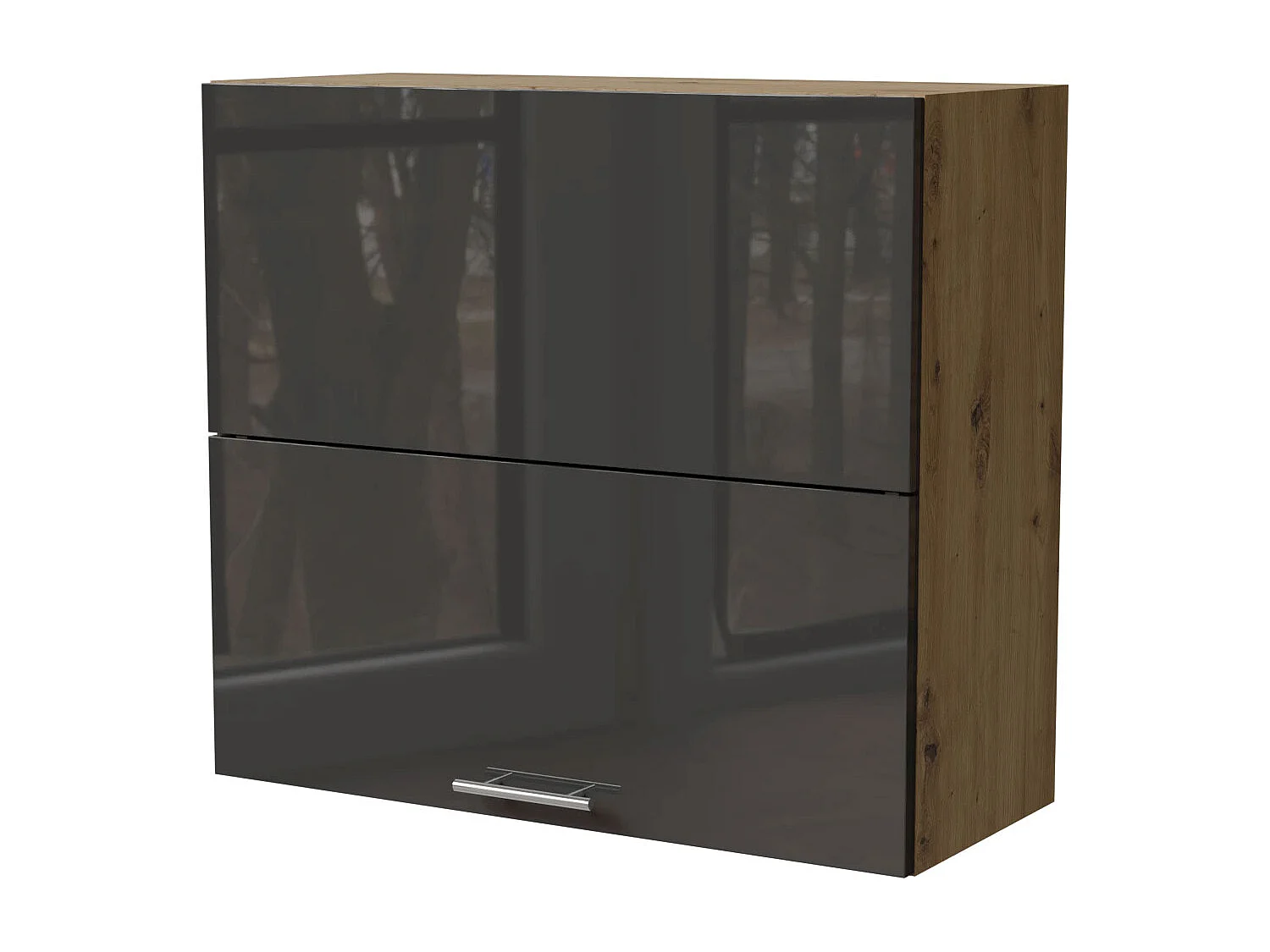 KÜCHENHÄNGESCHRANK Essen W8B/80-AV Graphit Hochglanz / Eiche Artisan Matt 80 / 32,5 / 72cm