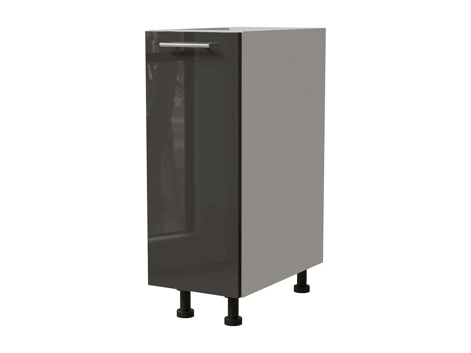 KÜCHENUNTERSCHRANK Essen D1D/30/kargo Graphit Hochglanz / Weiß Matt 30 / 50 / 82cm