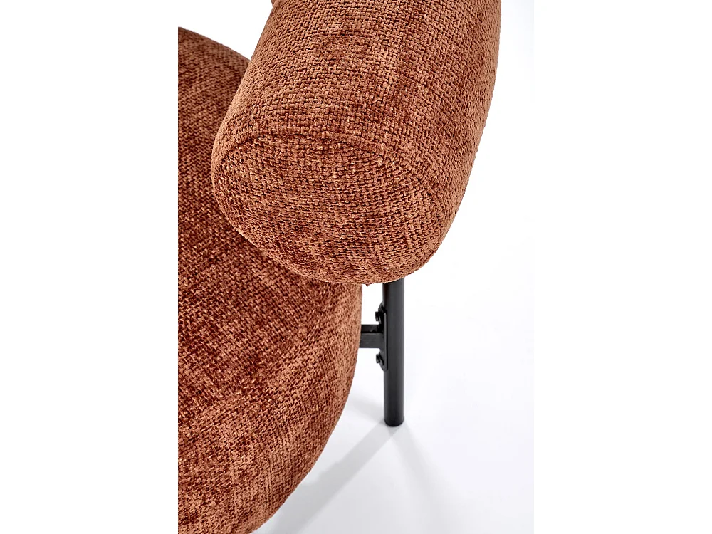 Poltrona Hazard/rivestimento in tessuto metallo/marrone