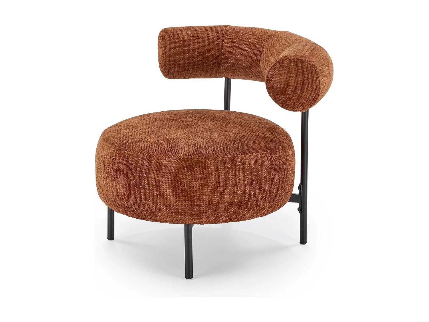 Poltrona Hazard/rivestimento in tessuto metallo/marrone