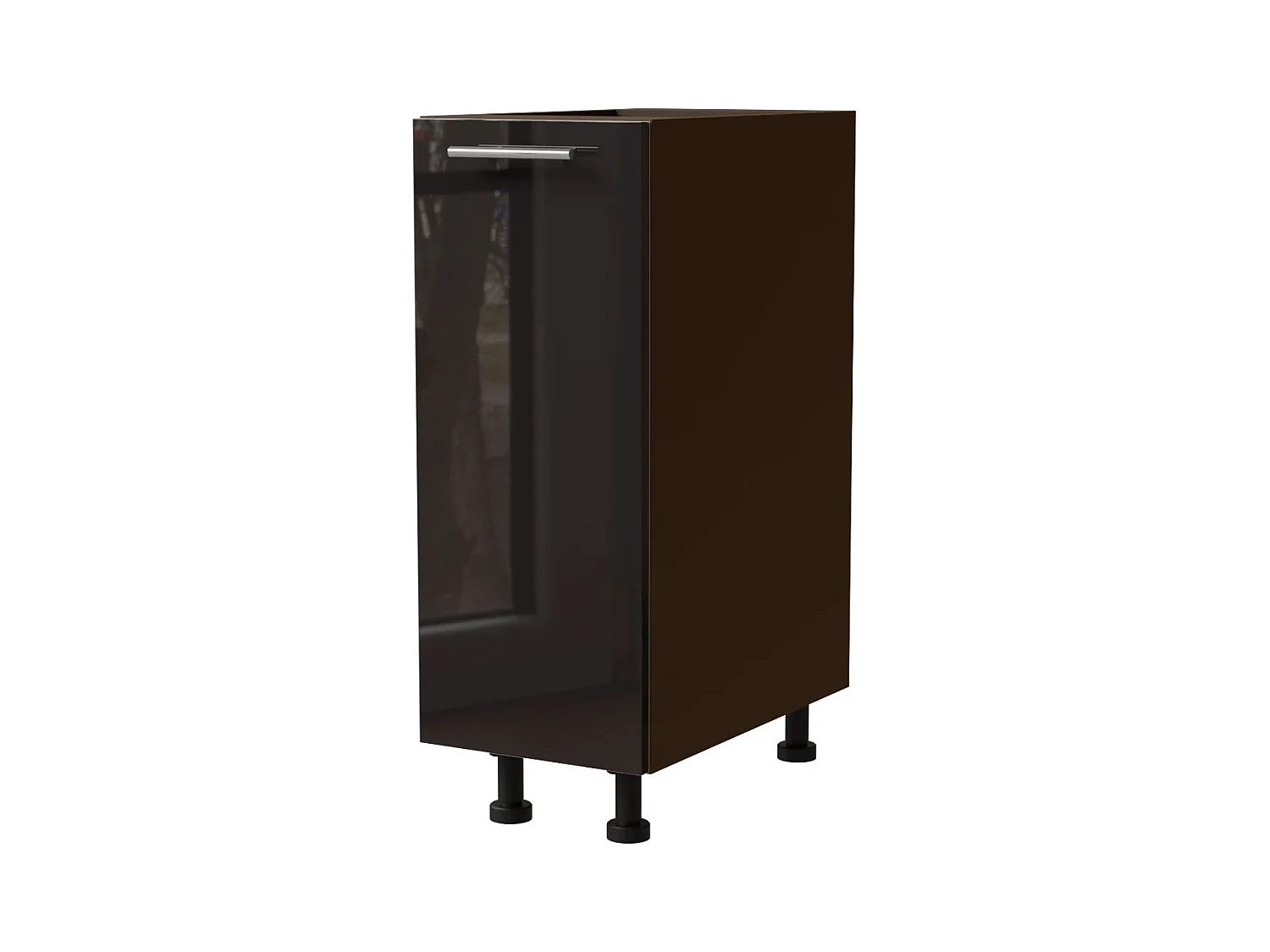 KÜCHENUNTERSCHRANK Essen D1D/30/kargo Schwarz Hochglanz / Lava Matt 30 / 50 / 82cm