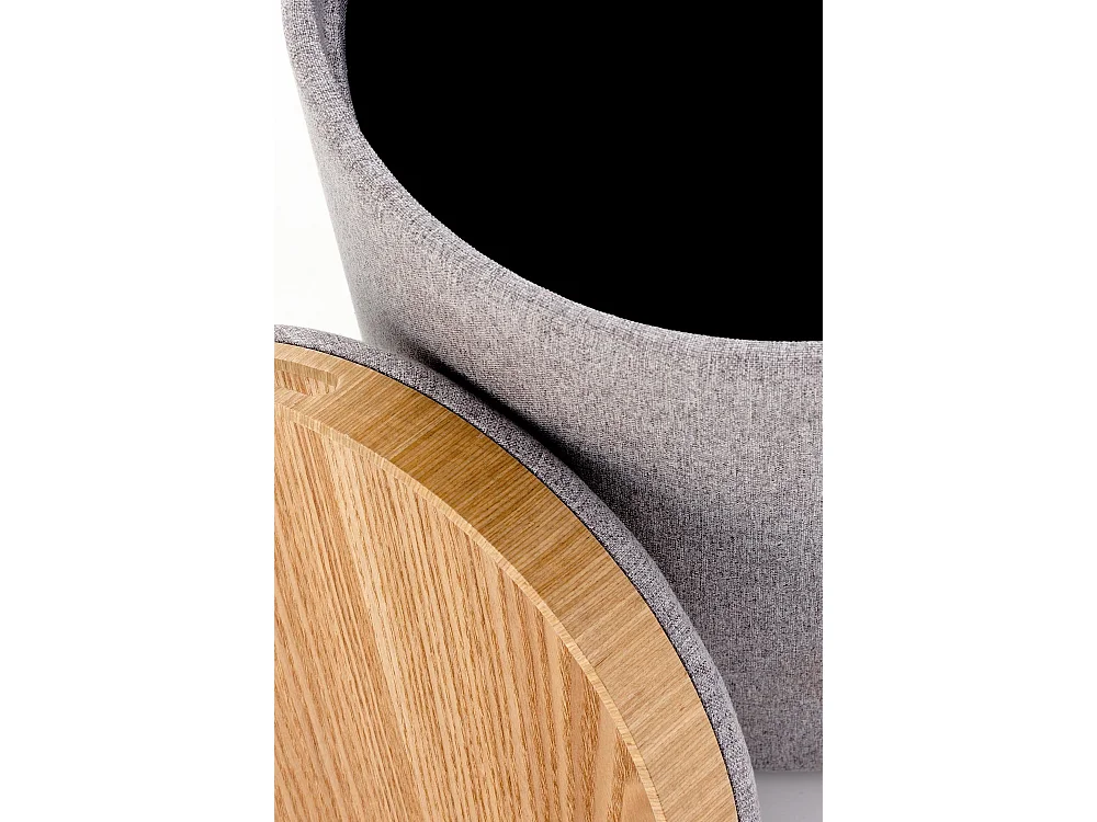 Pouf Set Aviko/Stoffbezug&Holz/Grau