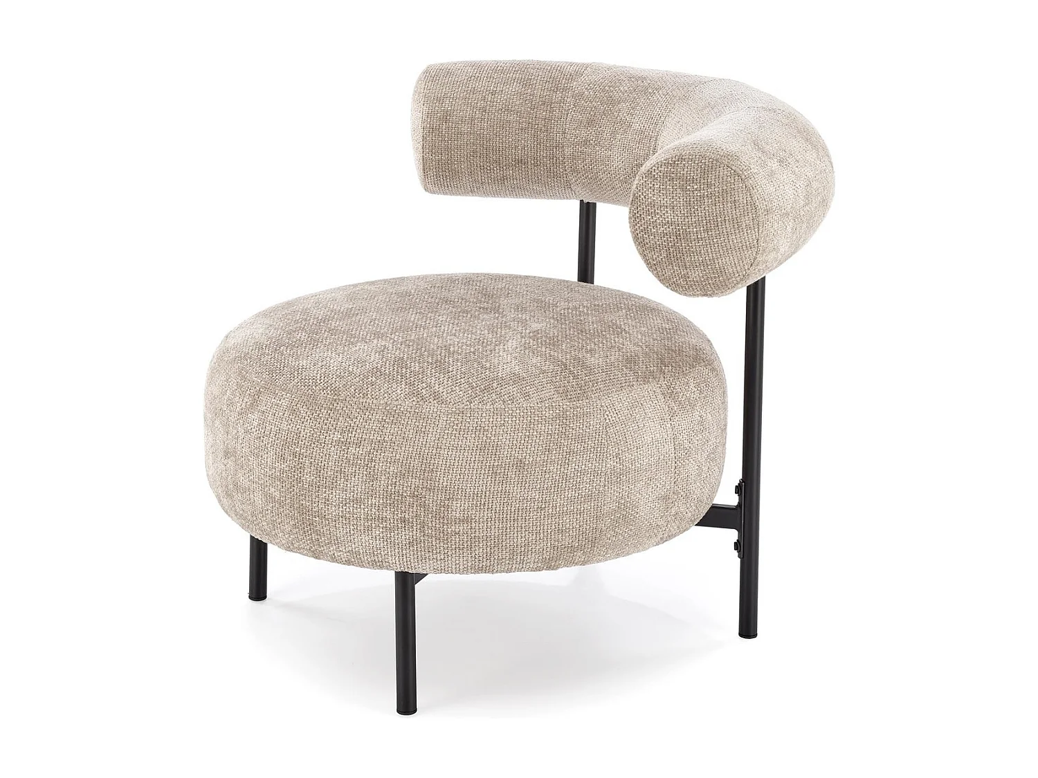 Poltrona Hazard/rivestimento in tessuto metallo/beige