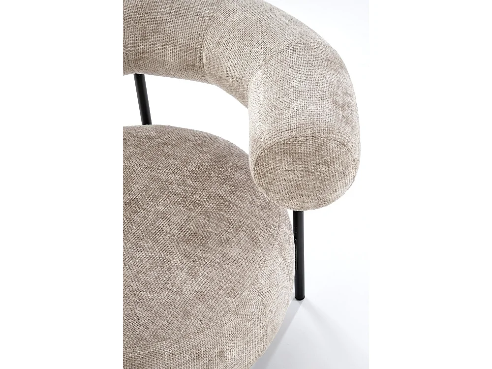 Poltrona Hazard/rivestimento in tessuto metallo/beige