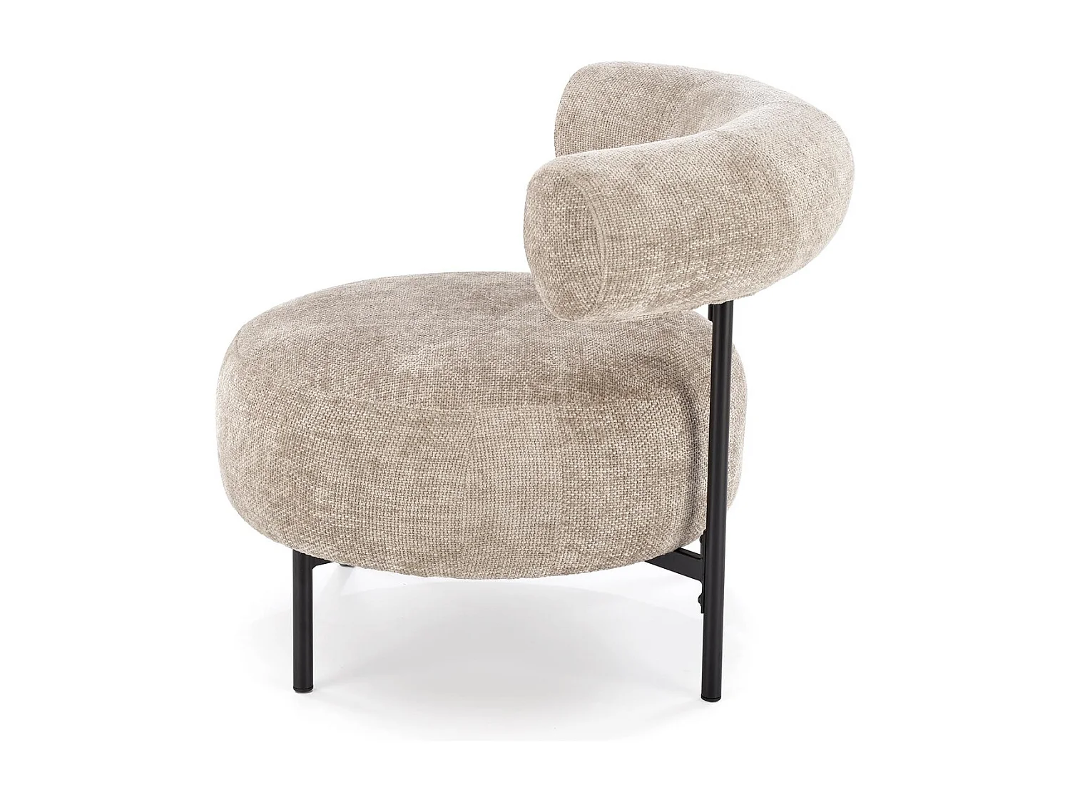 Poltrona Hazard/rivestimento in tessuto metallo/beige