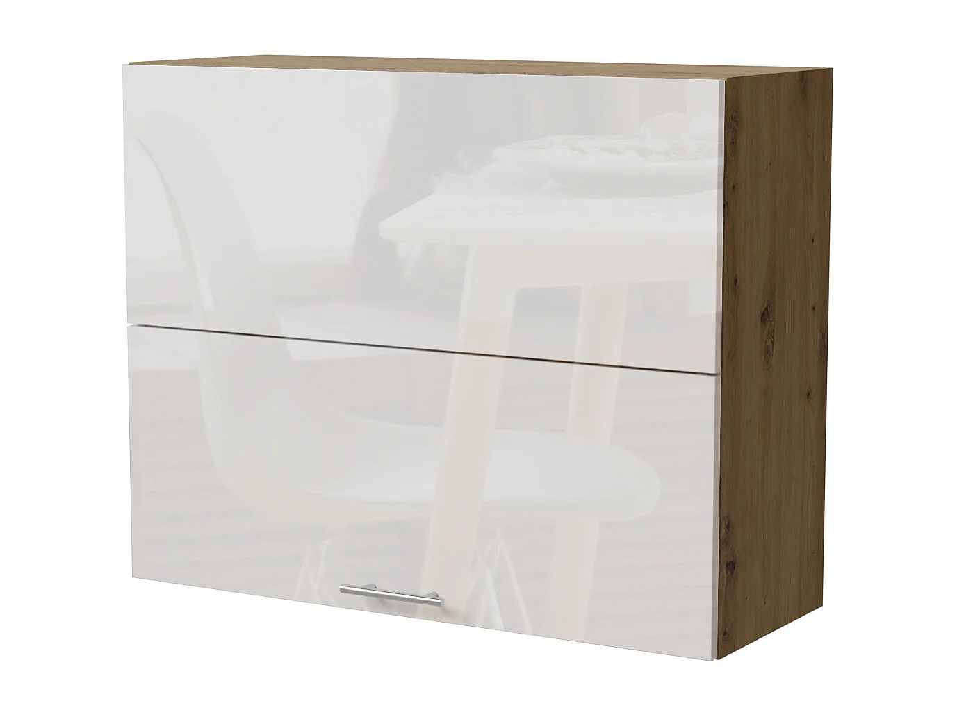 KÜCHENHÄNGESCHRANK Essen W8B/90-AV Weiß Hochglanz / Eiche Artisan Matt 90 / 32,5 / 72cm