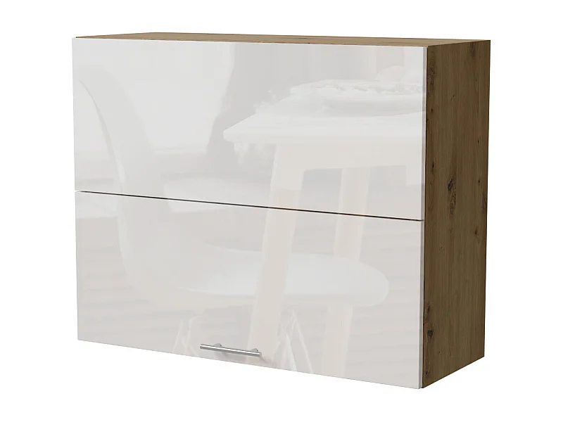 KÜCHENHÄNGESCHRANK Essen W8B/90-AV Weiß Hochglanz / Eiche Artisan Matt 90 / 32,5 / 72cm