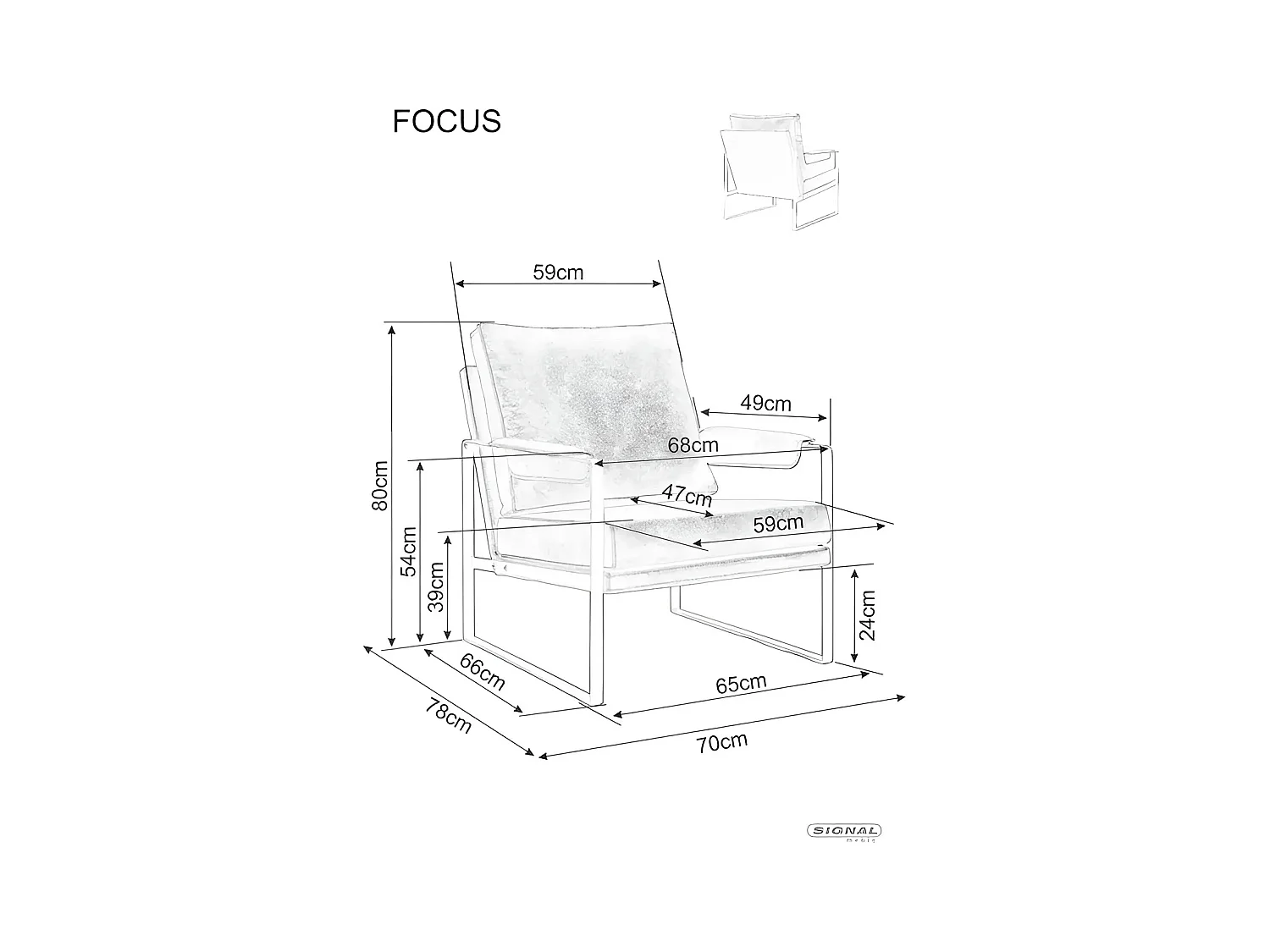 Sessel Focus/Stoffbezug&Metall/Beige