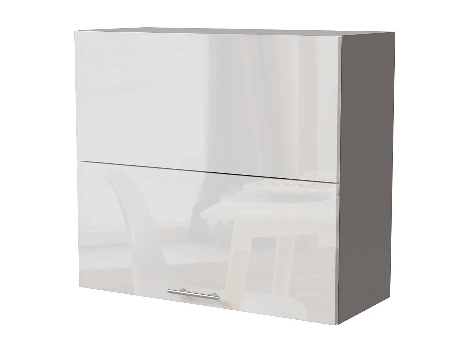 KÜCHENHÄNGESCHRANK Essen W8B/80-AV Weiß Hochglanz / Grau Matt 80 / 32,5 / 72cm