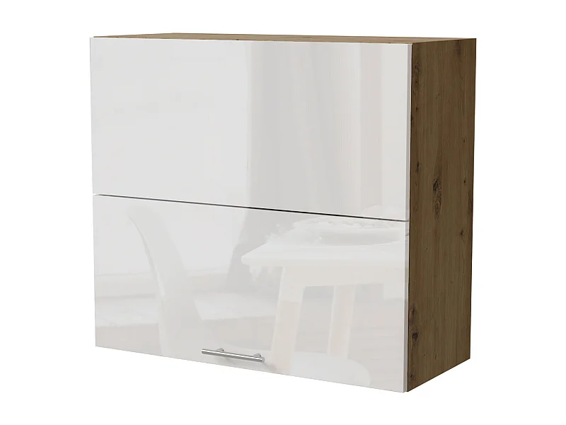 KÜCHENHÄNGESCHRANK Essen W8B/80-AV Weiß Hochglanz / Eiche Artisan Matt 80 / 32,5 / 72cm