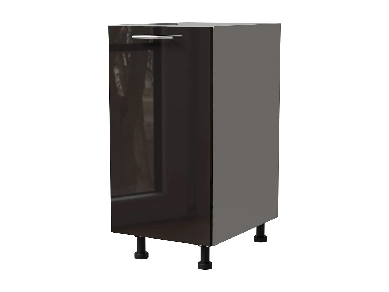 KÜCHENUNTERSCHRANK Essen D1D/40/kargo Schwarz Hochglanz / Grau Matt 40 / 50 / 82cm