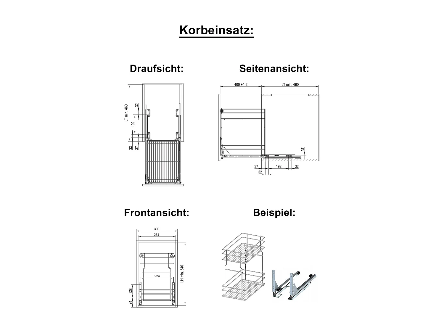 KÜCHENUNTERSCHRANK Essen D1D/30/kargo Weiß Hochglanz / Schwarz Matt 30 / 50 / 82cm