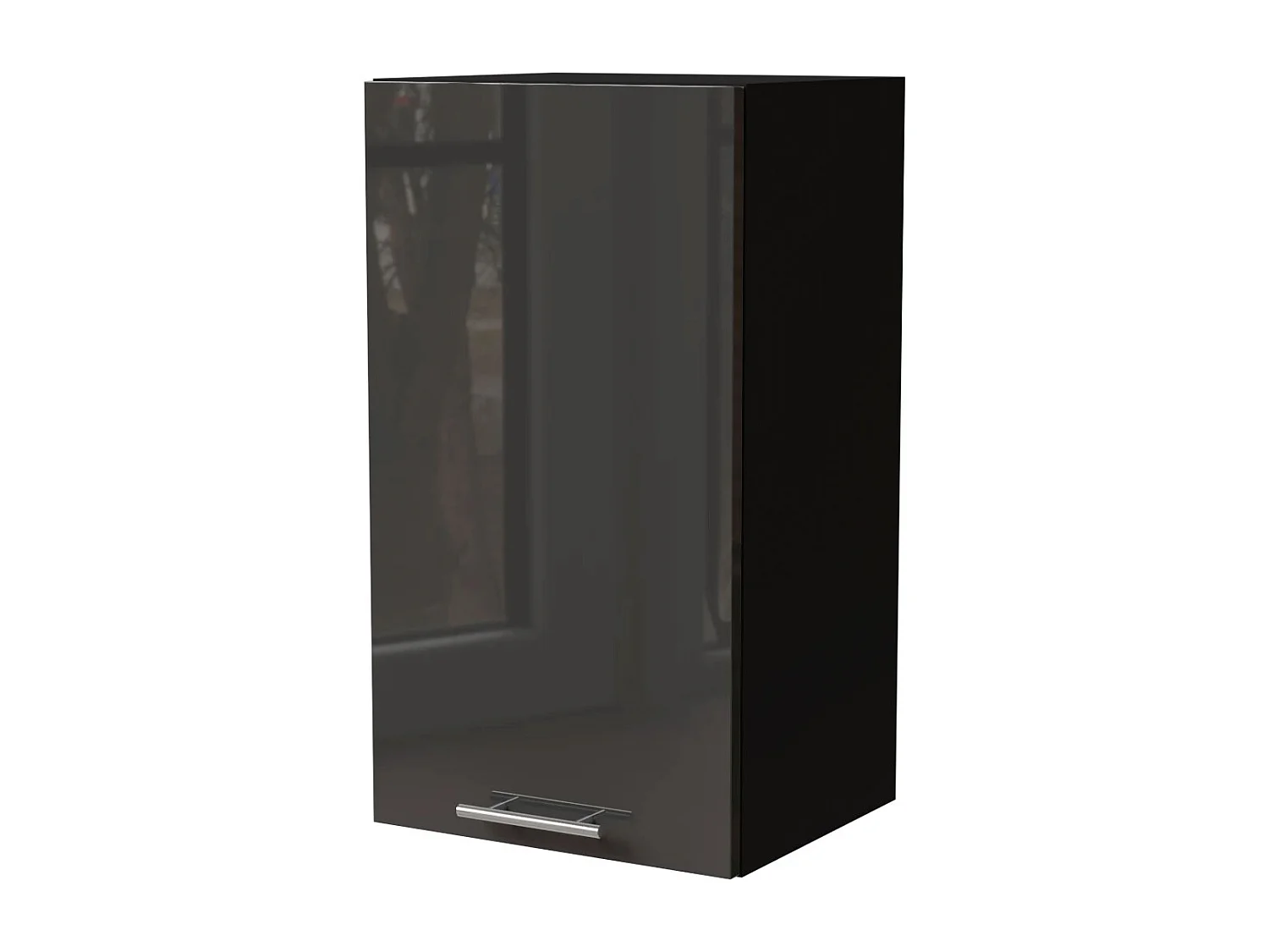 KÜCHENHÄNGESCHRANK Essen W2/40 Graphit Hochglanz / Schwarz Matt 40 / 32,5 / 72cm