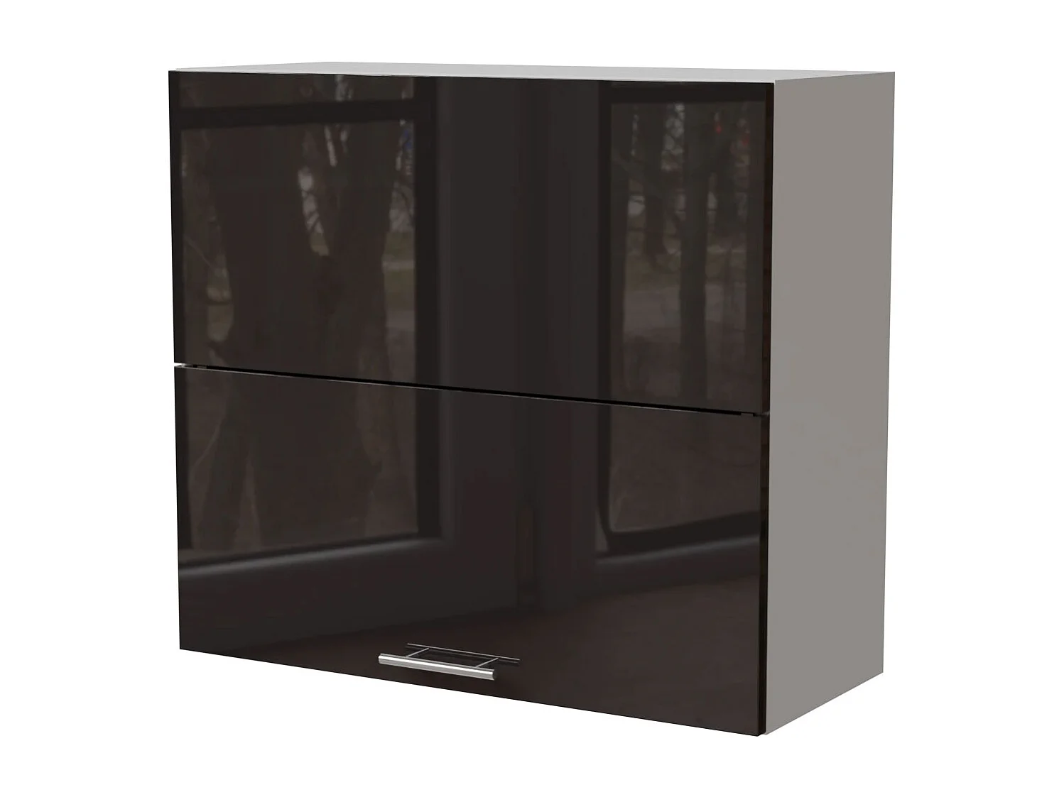 KÜCHENHÄNGESCHRANK Essen W8B/80-AV Schwarz Hochglanz / Weiß Matt 80 / 32,5 / 72cm