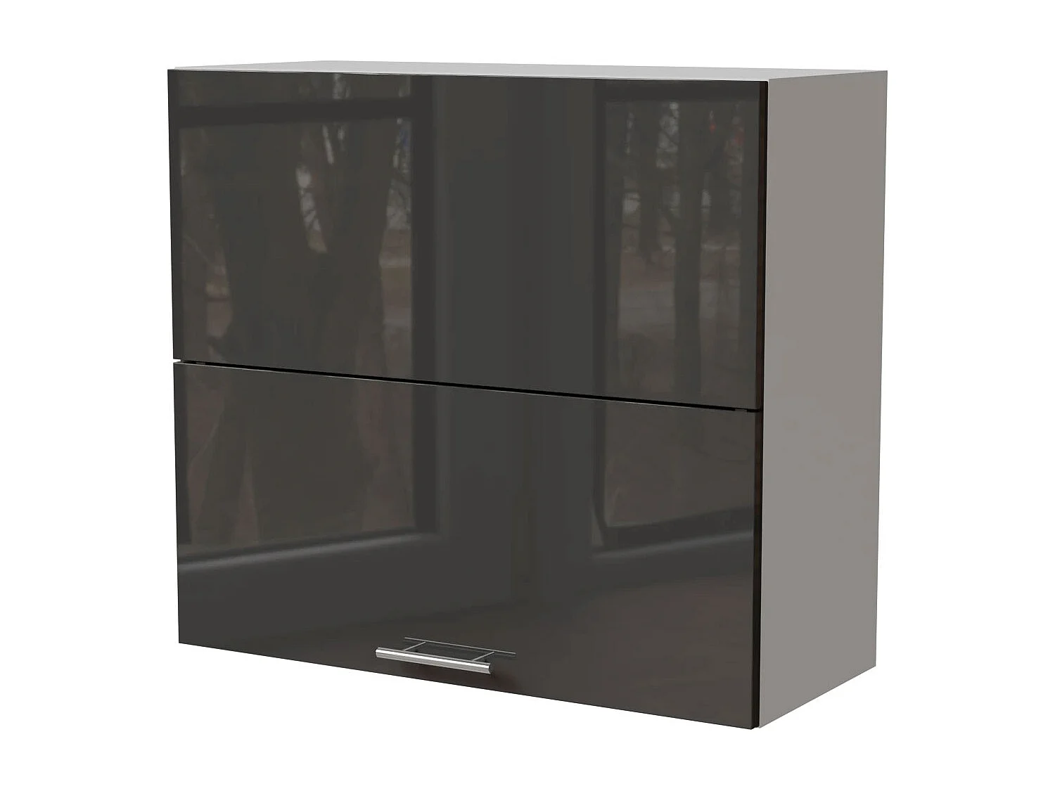 KÜCHENHÄNGESCHRANK Essen W8B/80-AV Graphit Hochglanz / Weiß Matt 80 / 32,5 / 72cm