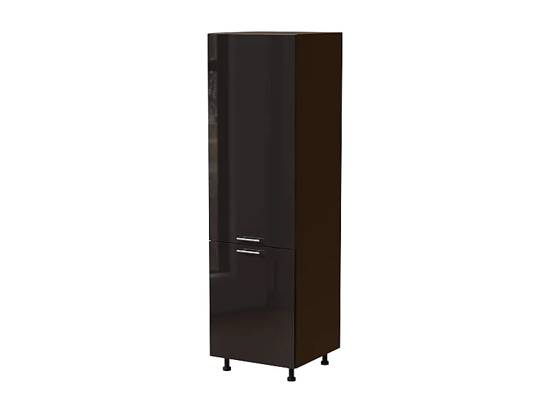 KÜHLSCHRANKUMBAUSCHRANK Essen D14/DL/60/207 Schwarz Hochglanz / Lava Matt 60 / 59 / 207cm