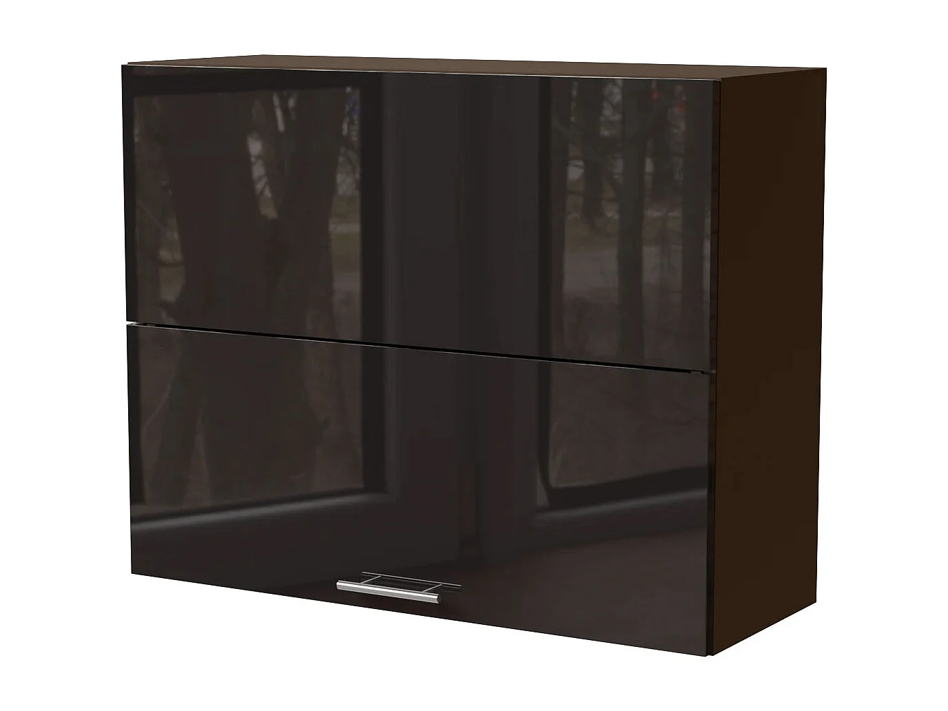KÜCHENHÄNGESCHRANK Essen W8B/90-AV Schwarz Hochglanz / Lava Matt 90 / 32,5 / 72cm
