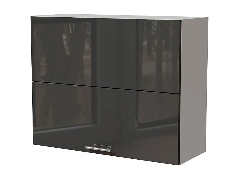 KÜCHENHÄNGESCHRANK Essen W8B/90-AV Graphit Hochglanz / Weiß Matt 90 / 32,5 / 72cm